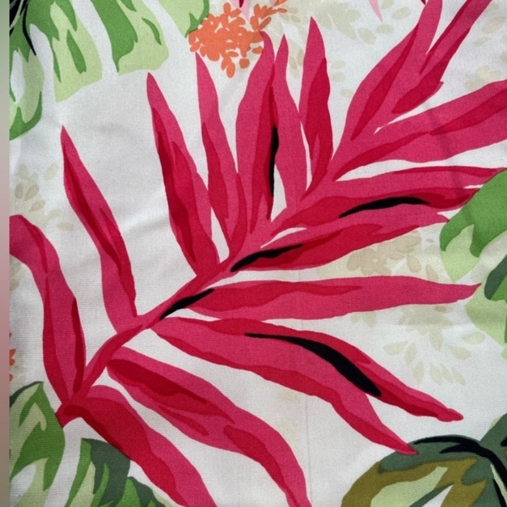 TALBOTS Silk Tropical Palm Leaf Print Pants in White / Pink Size 8 -- GORGEOUS!! - Picture 7 of 8